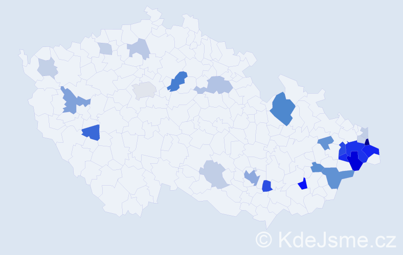 Příjmení: 'Gachová', počet výskytů 69 v celé ČR