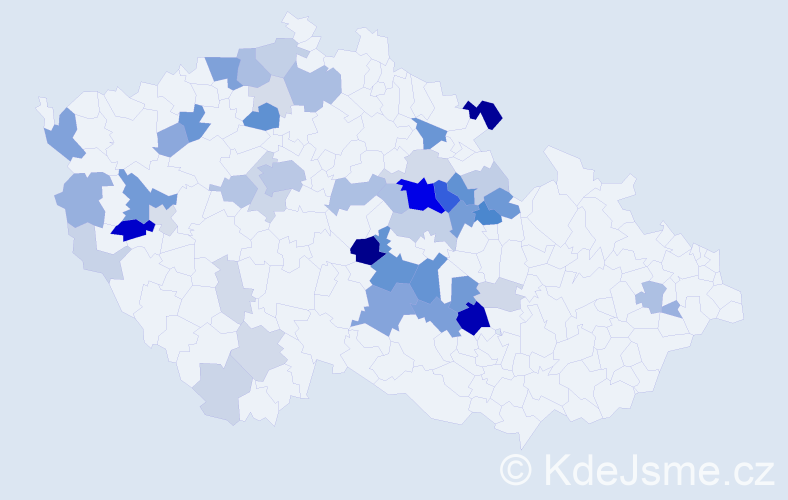 Příjmení: 'Kubizňák', počet výskytů 173 v celé ČR