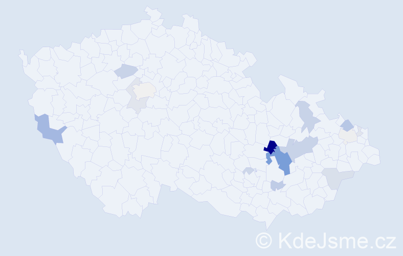 Příjmení: 'Pišťák', počet výskytů 49 v celé ČR