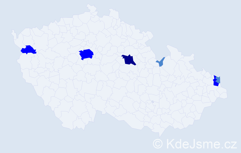 Příjmení: 'Kucbel', počet výskytů 13 v celé ČR