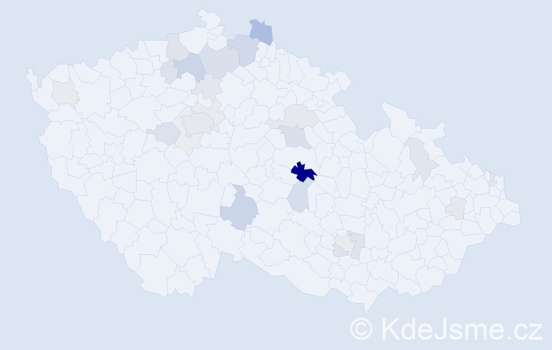 Příjmení: 'Akrmanová', počet výskytů 76 v celé ČR