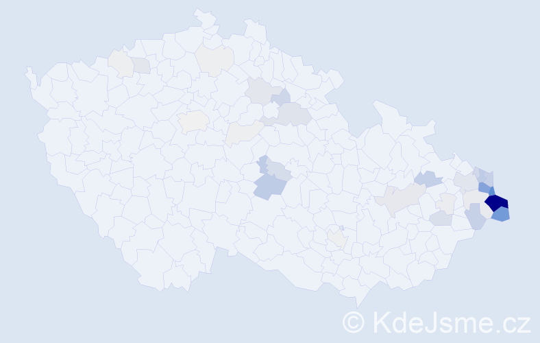 Příjmení: 'Szturc', počet výskytů 216 v celé ČR