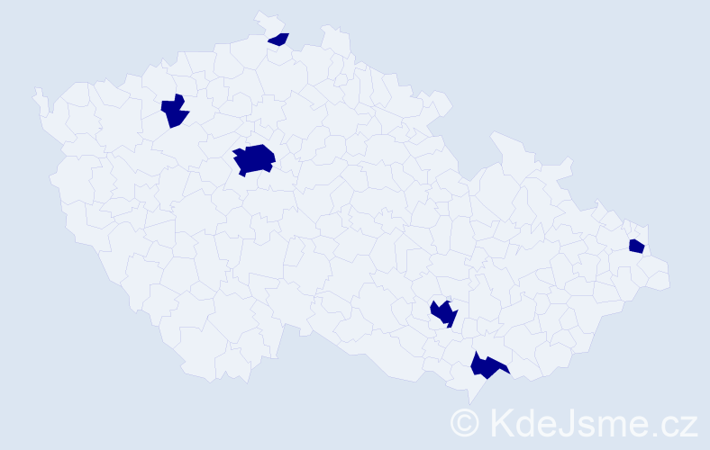 Příjmení: 'Tomeková', počet výskytů 6 v celé ČR