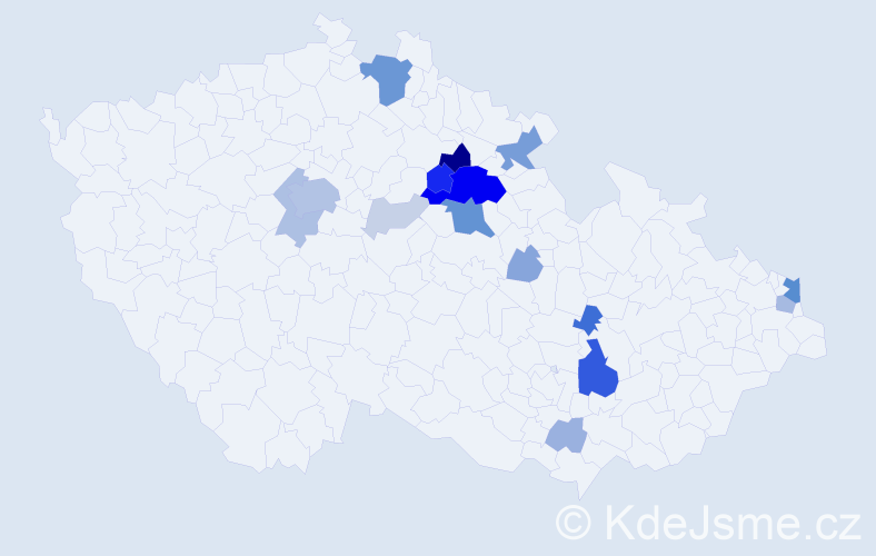 Příjmení: 'Tluková', počet výskytů 66 v celé ČR
