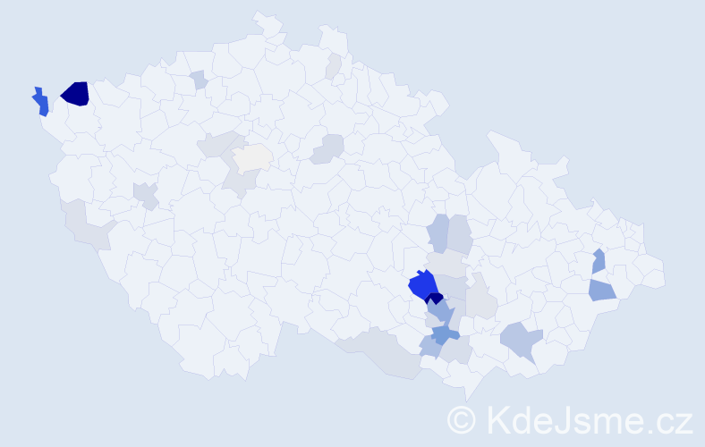 Příjmení: 'Šudáková', počet výskytů 107 v celé ČR