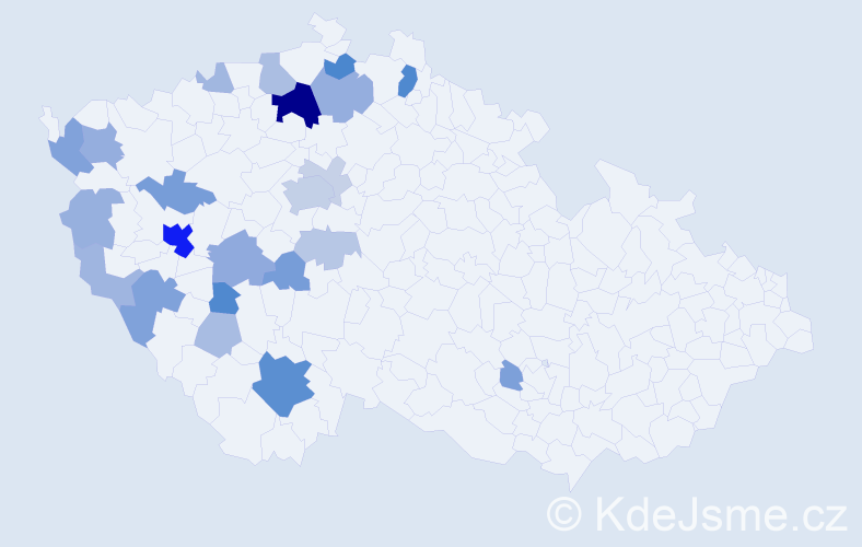 Příjmení: 'Kýčková', počet výskytů 67 v celé ČR