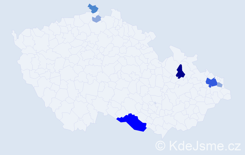 Příjmení: 'Sitorová', počet výskytů 16 v celé ČR
