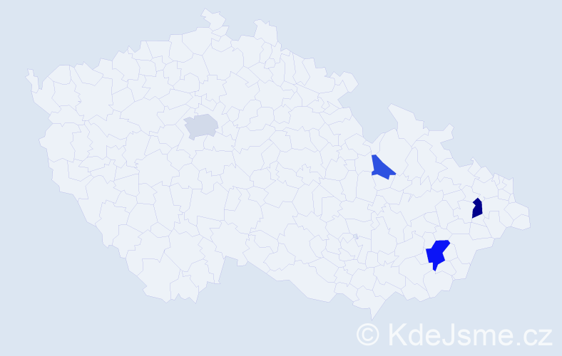 Příjmení: 'Čechálová', počet výskytů 8 v celé ČR