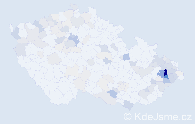 Příjmení: 'Hyklová', počet výskytů 402 v celé ČR