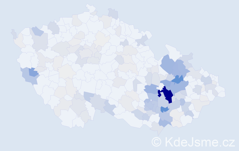 Příjmení: 'Soldán', počet výskytů 677 v celé ČR