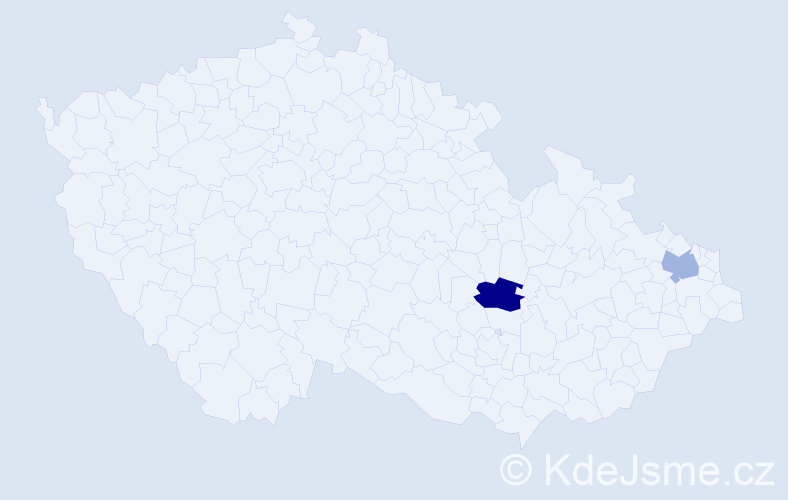 Příjmení: 'Reinwaldová', počet výskytů 5 v celé ČR
