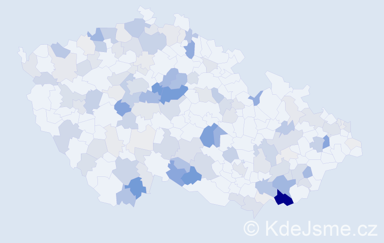 Příjmení: 'Břečková', počet výskytů 459 v celé ČR