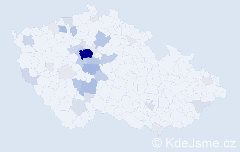 Příjmení: 'Ctiborová', počet výskytů 123 v celé ČR