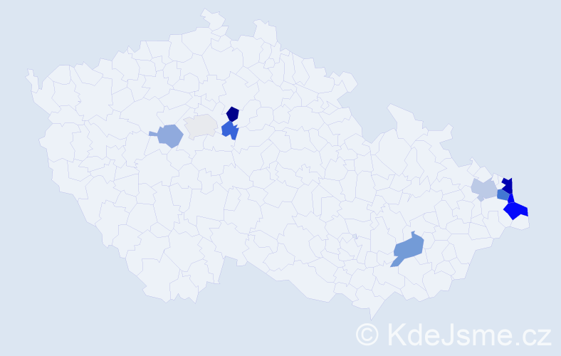 Příjmení: 'Vitošová', počet výskytů 25 v celé ČR