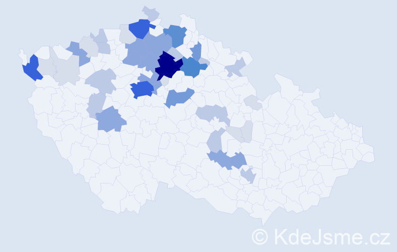 Příjmení: 'Koloc', počet výskytů 145 v celé ČR