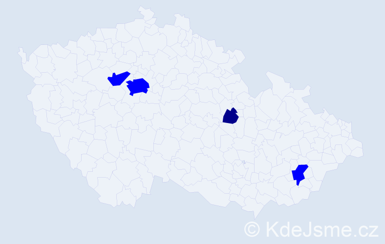 Příjmení: 'Benyahya', počet výskytů 5 v celé ČR