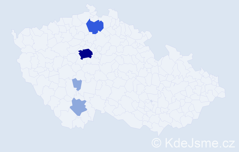 Příjmení: 'Proskočil', počet výskytů 10 v celé ČR
