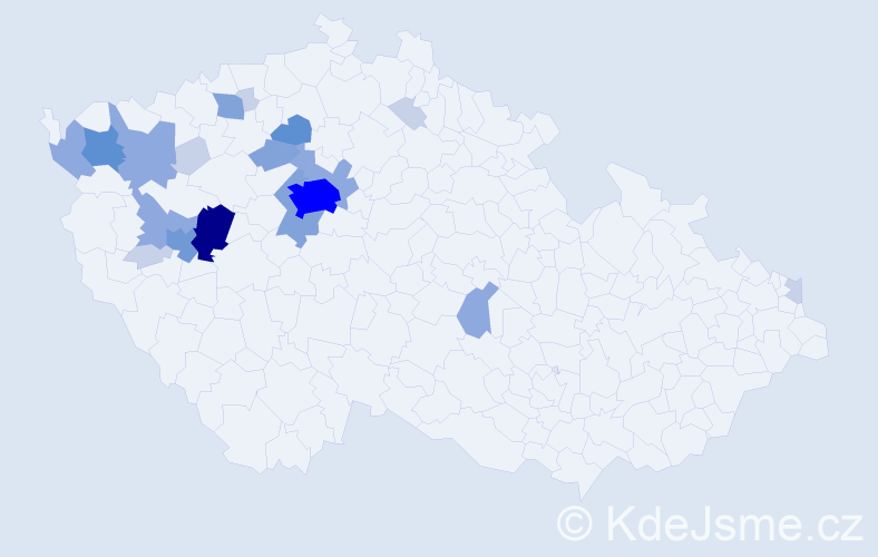 Příjmení: 'Krhounek', počet výskytů 61 v celé ČR