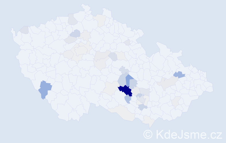 Příjmení: 'Broža', počet výskytů 160 v celé ČR