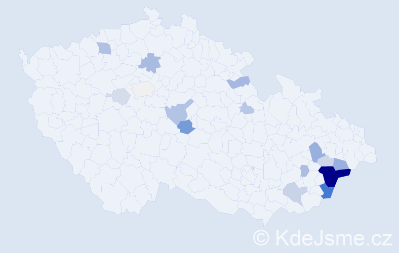 Příjmení: 'Gabko', počet výskytů 46 v celé ČR