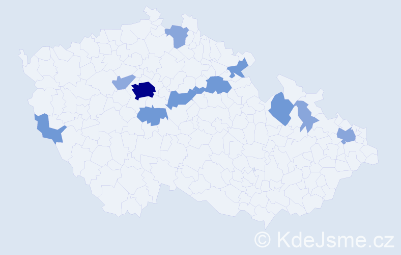 Příjmení: 'Krymláková', počet výskytů 34 v celé ČR