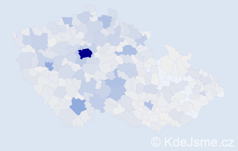 Příjmení: 'Havel', počet výskytů 3944 v celé ČR