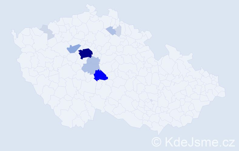 Příjmení: 'Cacák', počet výskytů 38 v celé ČR