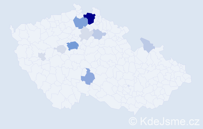 Příjmení: 'Kalfeřt', počet výskytů 40 v celé ČR