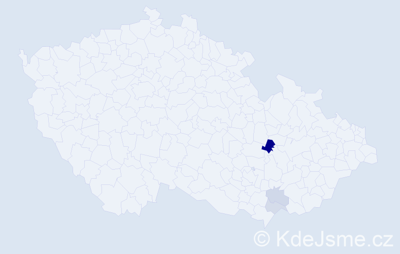 Příjmení: 'Slusarová', počet výskytů 5 v celé ČR
