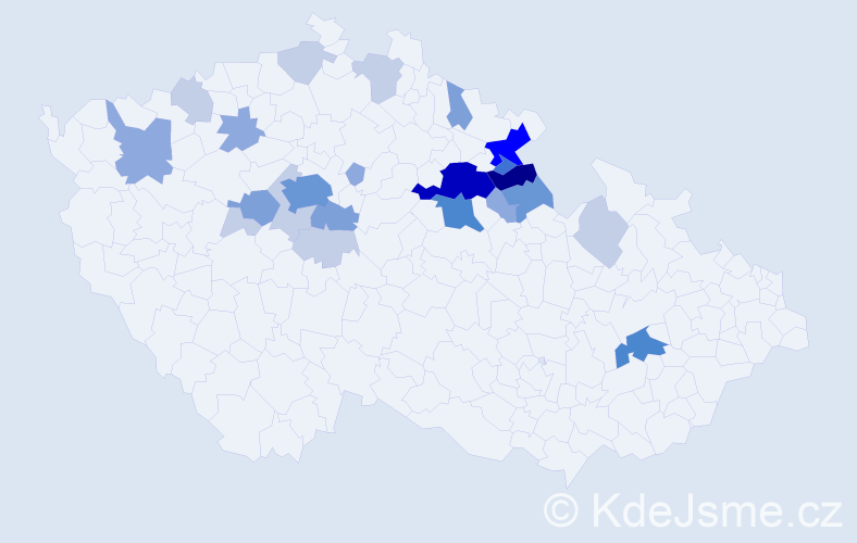 Příjmení: 'Šintáková', počet výskytů 77 v celé ČR