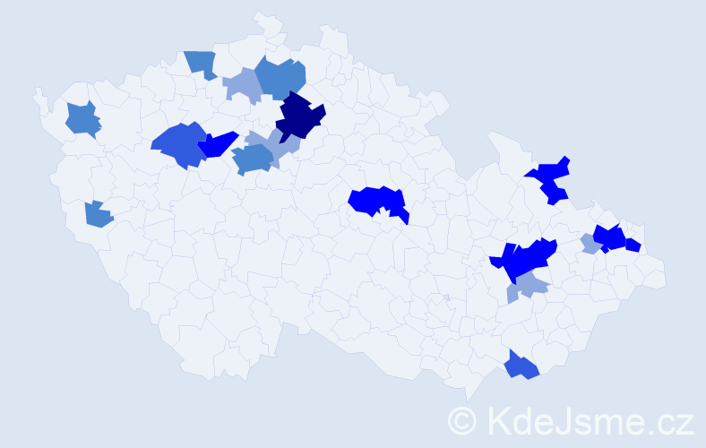 Příjmení: 'Kriško', počet výskytů 50 v celé ČR