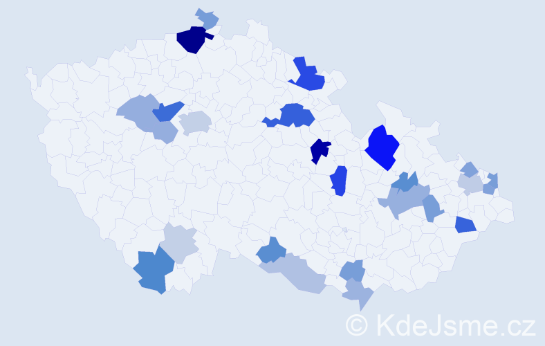 Příjmení: 'Stolárová', počet výskytů 61 v celé ČR