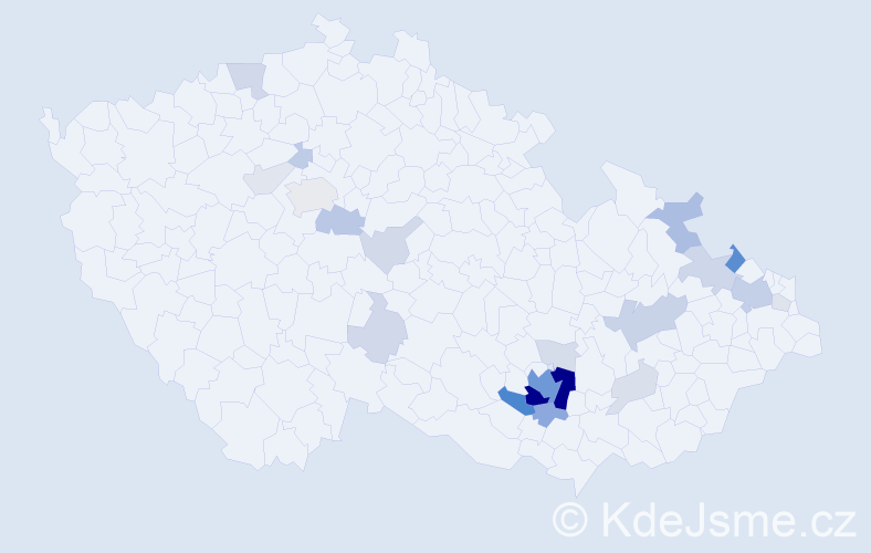 Příjmení: 'Nos', počet výskytů 83 v celé ČR