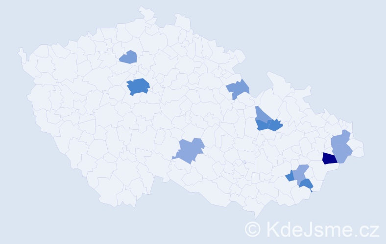 Příjmení: 'Manethová', počet výskytů 33 v celé ČR
