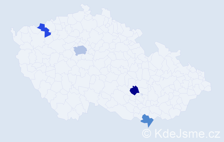 Příjmení: 'Koreneková', počet výskytů 6 v celé ČR