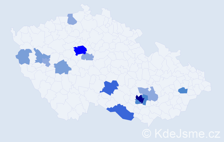 Příjmení: 'Hohl', počet výskytů 37 v celé ČR