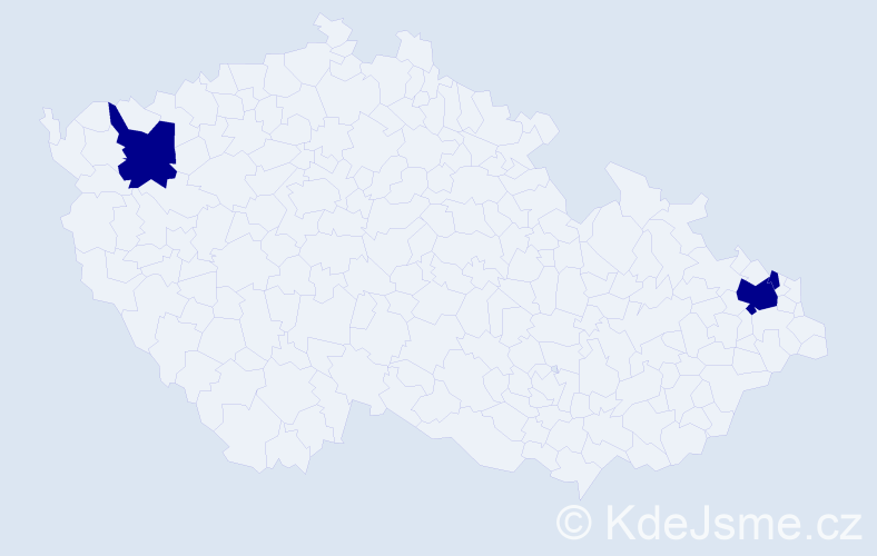 Příjmení: 'Szeterlaková', počet výskytů 3 v celé ČR