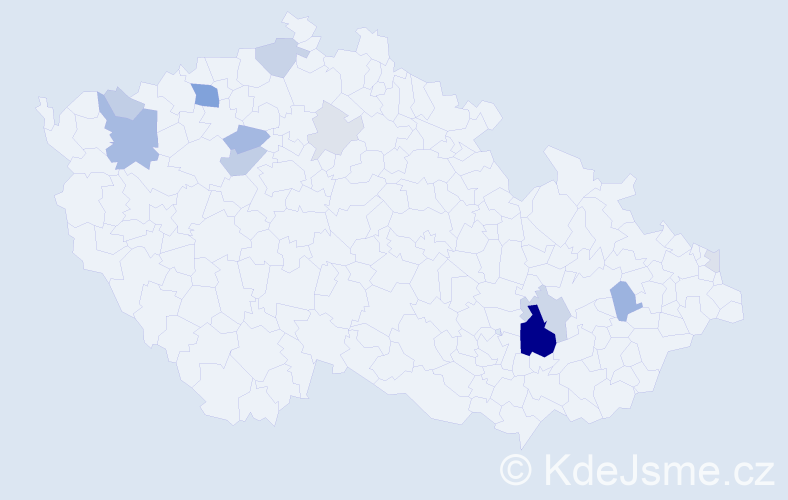 Příjmení: 'Harakalová', počet výskytů 41 v celé ČR