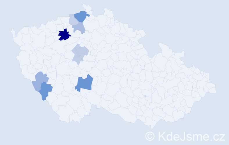 Příjmení: 'Tajtl', počet výskytů 24 v celé ČR