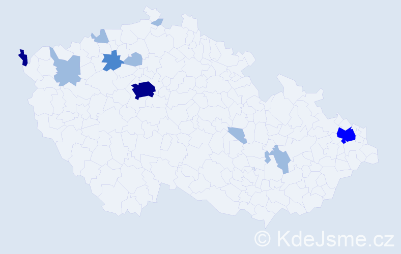 Příjmení: 'Atanasovová', počet výskytů 19 v celé ČR