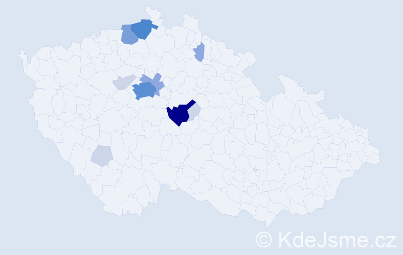 Příjmení: 'Bečán', počet výskytů 38 v celé ČR