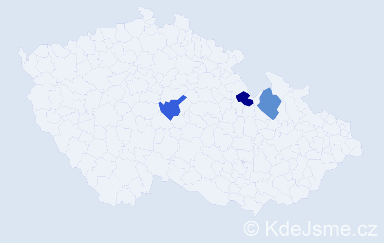 Příjmení: 'Dinevová', počet výskytů 3 v celé ČR