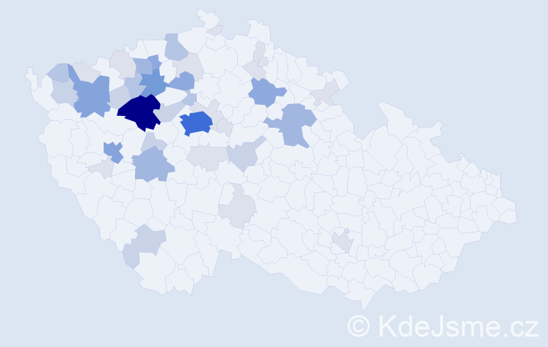 Příjmení: 'Bařtipán', počet výskytů 128 v celé ČR