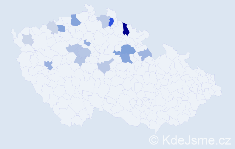 Příjmení: 'Porkert', počet výskytů 56 v celé ČR