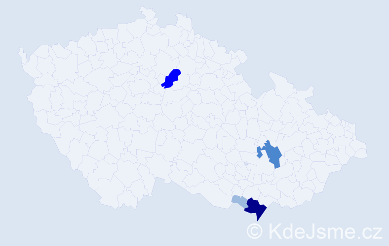 Příjmení: 'Pankivová', počet výskytů 10 v celé ČR