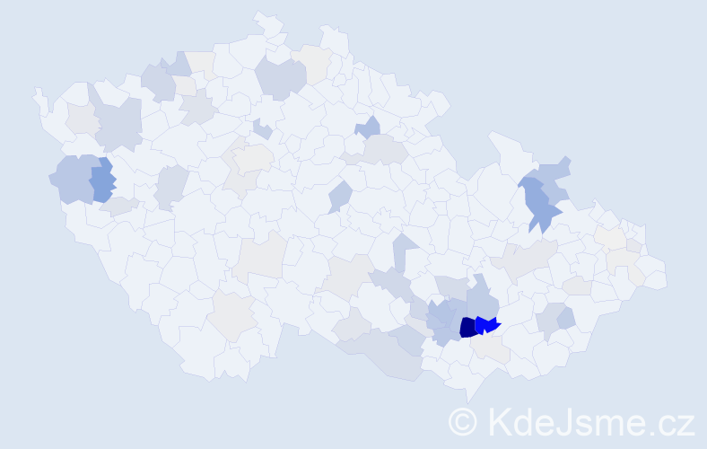 Příjmení: 'Šujanová', počet výskytů 215 v celé ČR