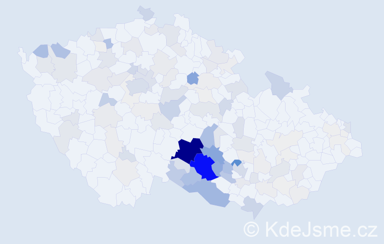 Příjmení: 'Kružík', počet výskytů 497 v celé ČR