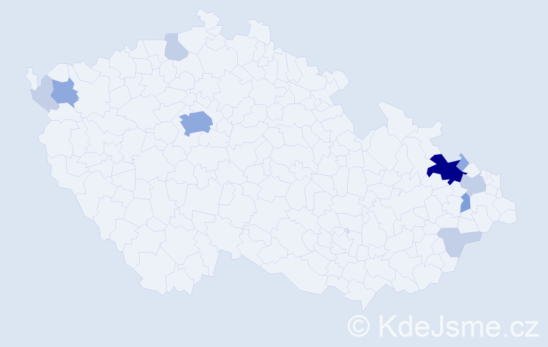 Příjmení: 'Davidková', počet výskytů 24 v celé ČR