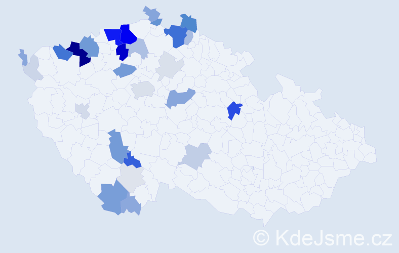 Příjmení: 'Daduč', počet výskytů 125 v celé ČR