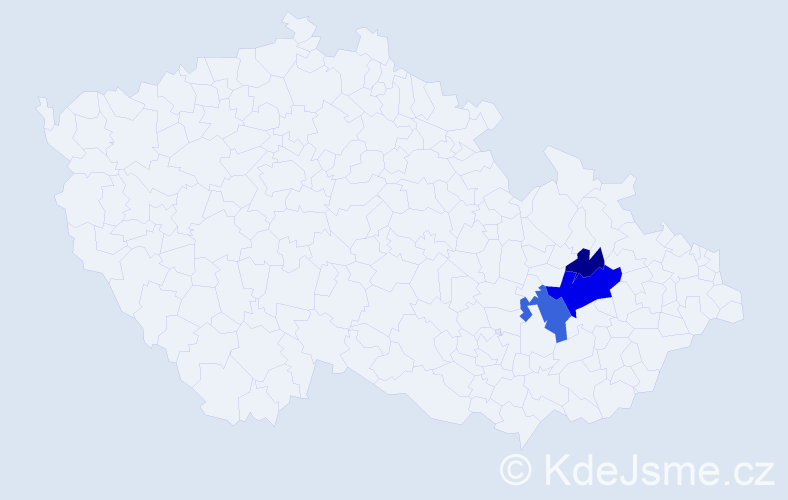 Příjmení: 'Návělek', počet výskytů 7 v celé ČR